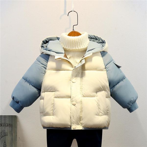 

down coat winter jacket for boys girls coats children's clothing thicken hooded kids baby parka clothes cotton padded snowcoat, Blue;gray