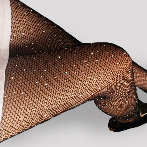 

womens diamond fishnet tights hosiery mesh pantyhose multicolor rhinestone nylons shiny pantyhose collant hosierys fish net, Black;white