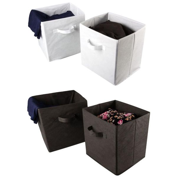 

square foldable cotton linen fabric folding storage boxes bins toys organizer with lids basket laundry baskets