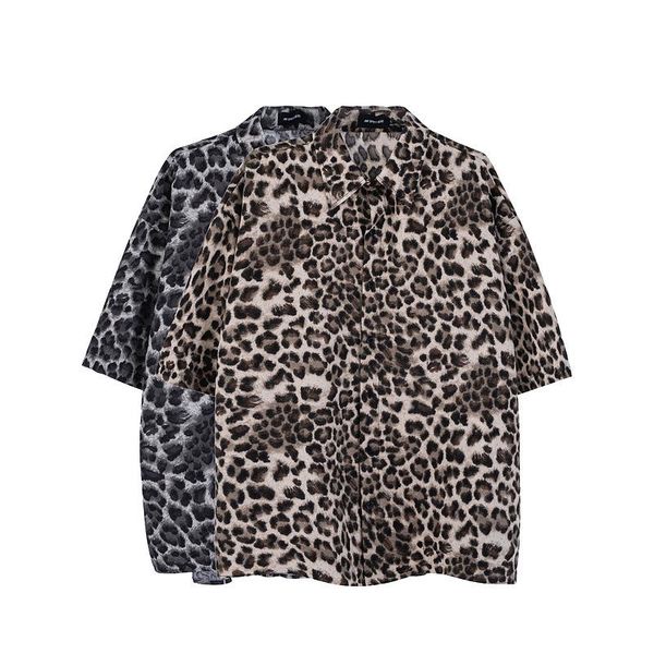 Retro Street Fashion Leopard Рубашка с коротки