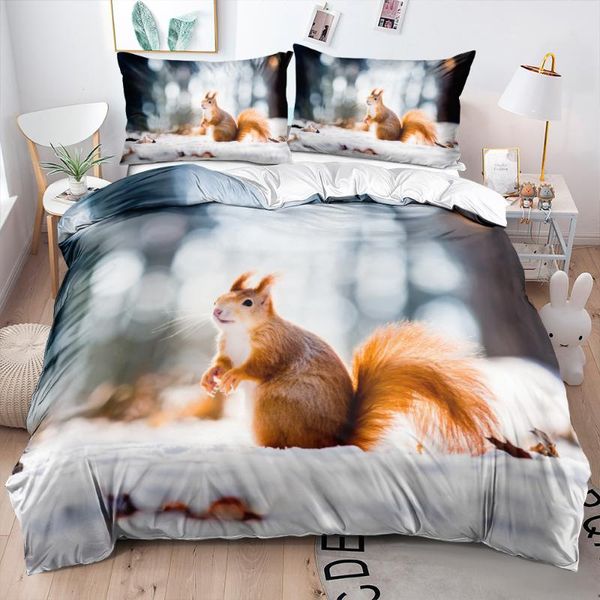 

bedclothes animal white squirrel quilt covers pillow cases duvet cover full twin single double size custom bedding sets