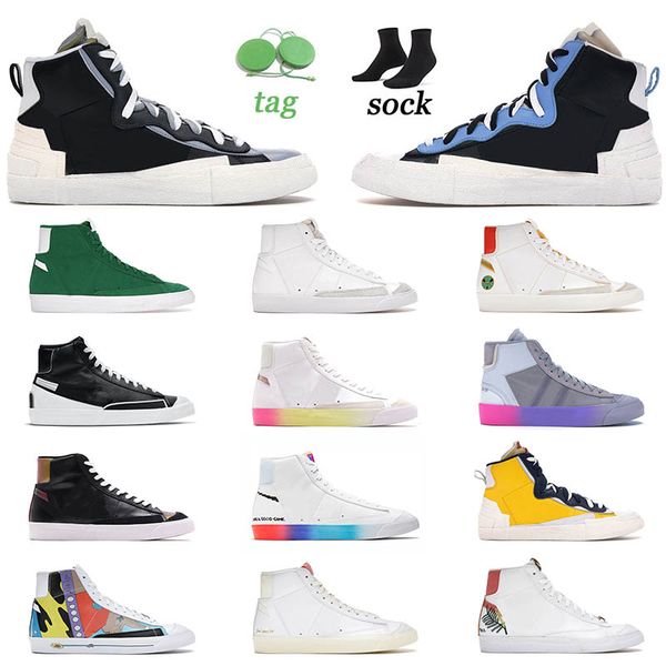 

blazer mid 77 fashion sneakers running shoes wolf grey serena queen vintage multi-color white team red black sail womens mens sports trainer