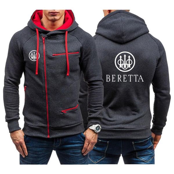 

men's hoodies & sweatshirts 2021 beretta print logo spring autumn cardigan zipper fashion casual male sportswear men clothing long slev, Black