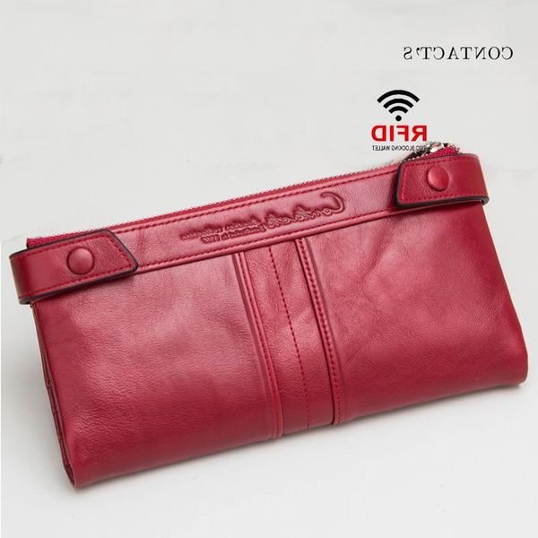 

cross-border wallet rfid two-fold trendy leather fashion women's zipper long angel clutch black wjpbq