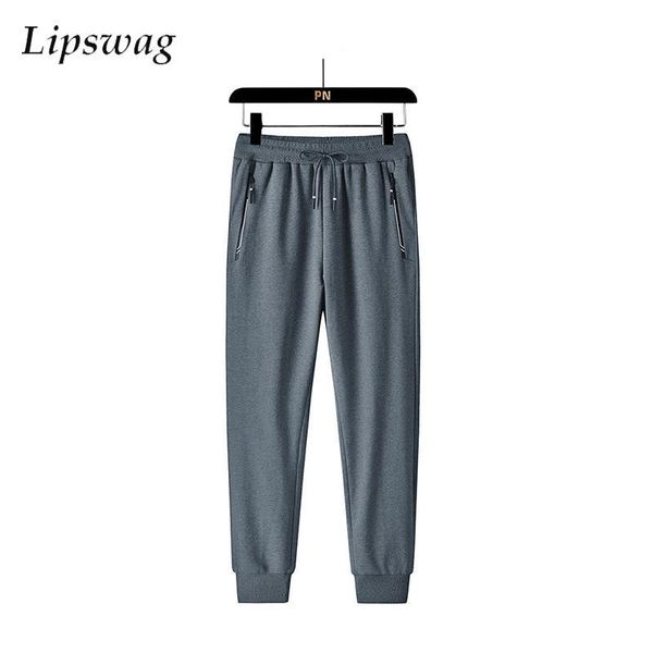 

men's pants 2021 fashion casual mid waist solid color sweatpants lace-up loose jogging trousers men spring autumn all-match streetwear, Black