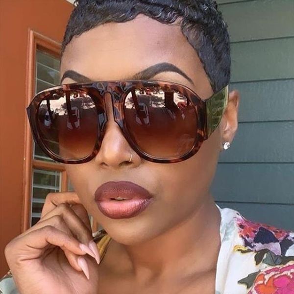 

big frame pilot female sunglasses fashion brand clear men oversized for summer women, White;black
