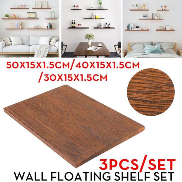 

3pcs/set wall mounted rustic floating display shelves mount storage bookshelf home decoration racks holders hooks & rails