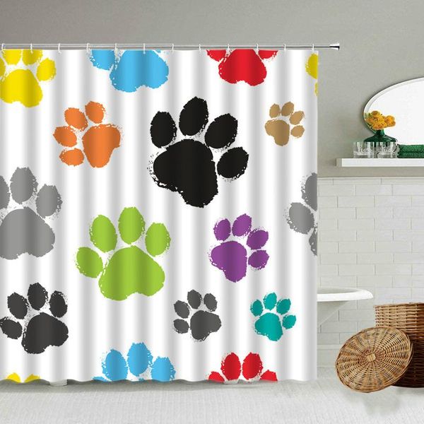 

shower curtains fun animal curtain cartoon color cat dog bear bathroom accessories with hook hanging waterproof screen washable