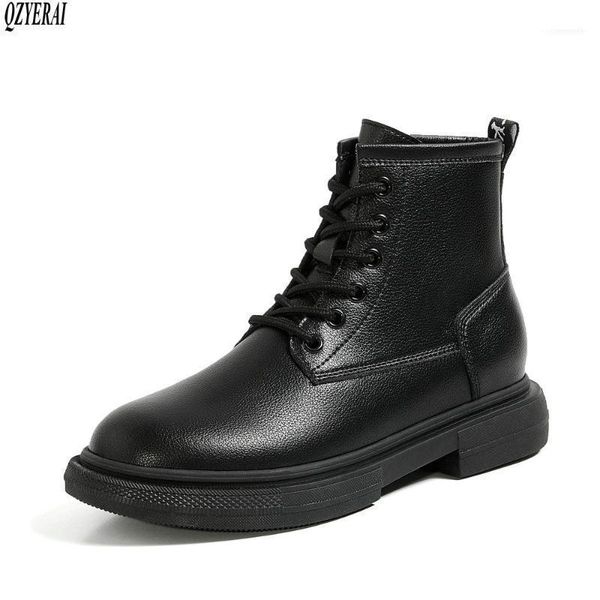 

boots qzyerai black white riding genuine leather female women's autumn winter cowhide women shoes size 34-4011