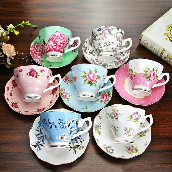 

bone china cup coffee and plate set afternoon tea creative mugs