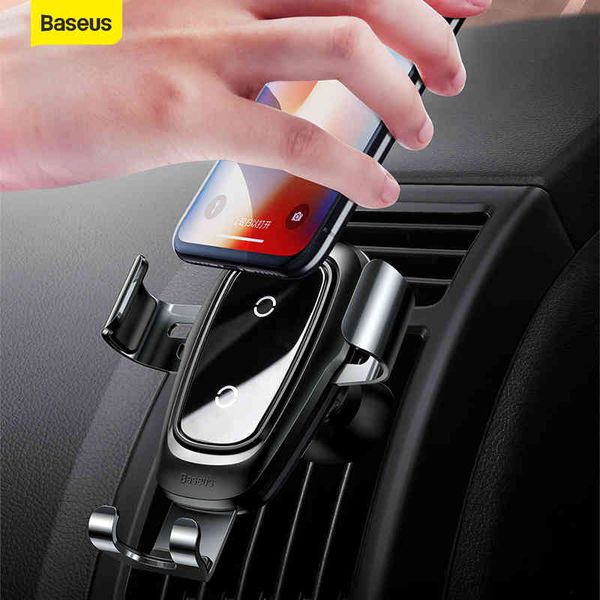 BASEUS QI Kablosuz Şarj I için I Samsung Huawei Hava Firar Dağı Telefon Tutucu Standı Braketi Araba Accesori Standı