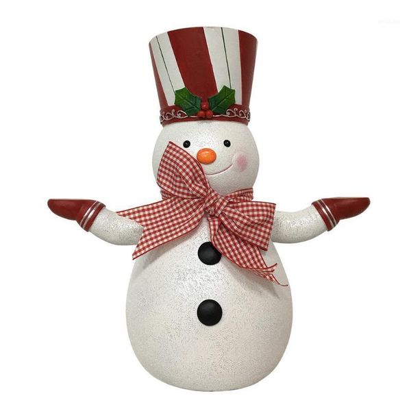 

christmas decorations snowman with bow winter home interior decoration ornaments resin statue figurine