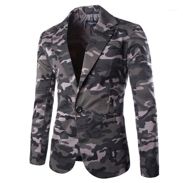 

men blazer spring and autumn fashion tide men's casual suit cardigan camouflage jacket slim fits long sleeve blazers coat suits &, White;black