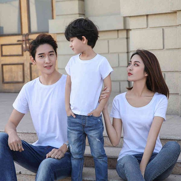 

short sve blank t- men's parent-child culture advertising shirt printing sublimation modal class cloth, White;black