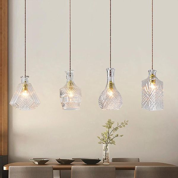 

pendant lamps modern minimalist vintage wine bottle lights caferoom/bar lamp single glass decoration indoor lighting e27