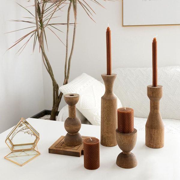 

candle holders classical wood candlestick window home decorative coffee/brown color wedding party decoration supplies