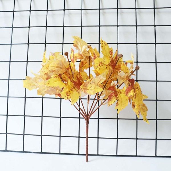 

decorative flowers & wreaths 7-head artificial leaves bouquet simulation leaf home fake plant decor wedding party ornament