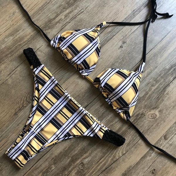 

women's swimwear 2021 bikinis set women dots floral leopard plaid swimsuit padded bra swim bottoms female bathing suits beachwear, White;black