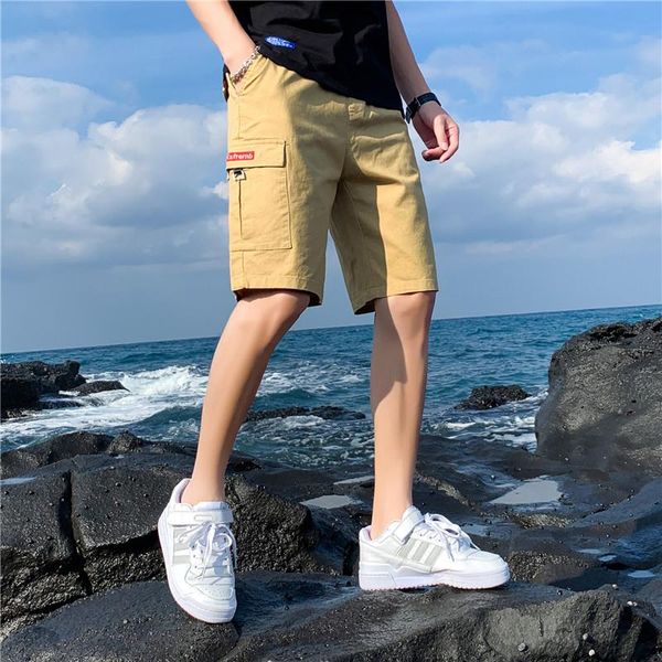 

men's shorts loose summer large casual cotton tooling clothing bermuda for boy, White;black