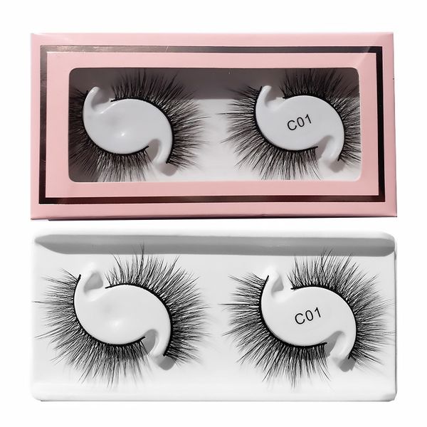 

thick natural 3d fake eyelashes 2 pairs set crisscross soft & light handmade reusable false lashes extensions eyes makeup accessory for wome