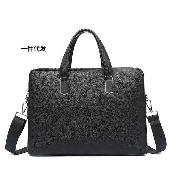 

men's one shoulder handbag busins leather computer briefcase printed