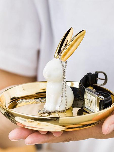 

kitchen storage & organization european jewelry plate decoration nordic animal wedding dish ceramic tray ring holder table