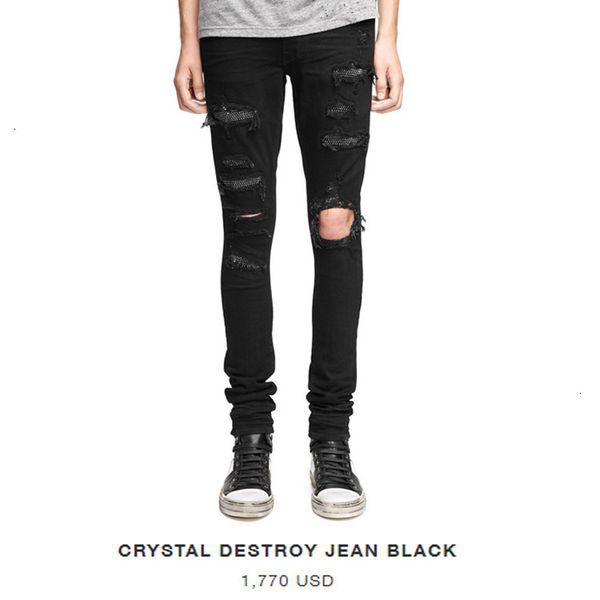 

second hair am black double knee drill slp jeans man, Blue