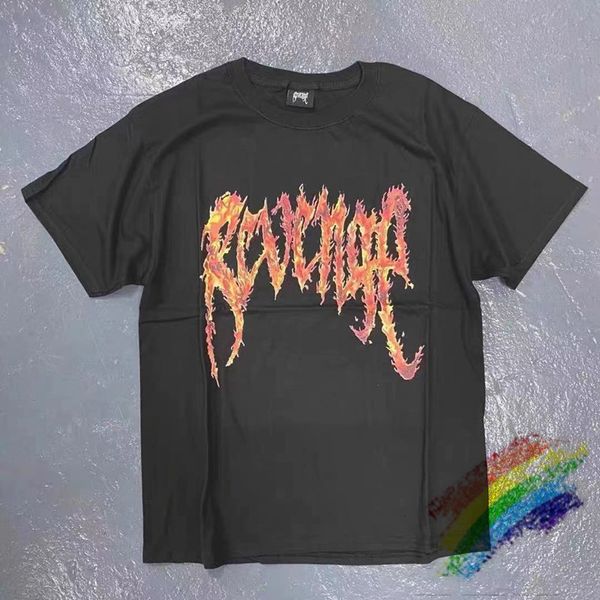 

men's t-shirts high-quality summer-style shirts of revenge men the flame, White;black