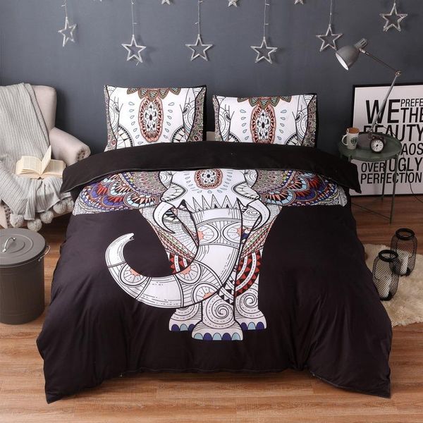 

bedding sets animal elephant 3d printing custom set microfiber home textiles twin  king size duvet cover ethnic style