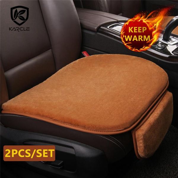 

car seat covers karcle 2 pcs plush cover universal cushion warm winter heated car-covers auto seats protector breatheable
