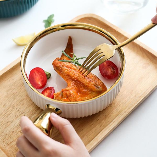 

bowls ceramic baking with handle nordic phnom penh fruit salad bowl breakfast instant noodle container household tableware