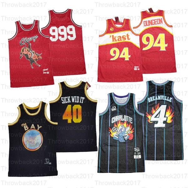 BR MN Remixes Jerseys Basquetebol The Bay Doente Widit Charlotte Dreamville Chicago 999 Kast Dungeon