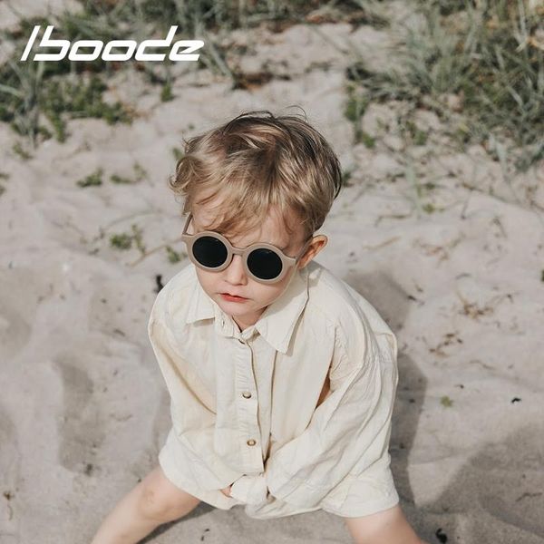 

iboode brand baby round kids sunglasses cute street sun glasses for boys girls uv400 frame summer beach holiday eyewear, Blue