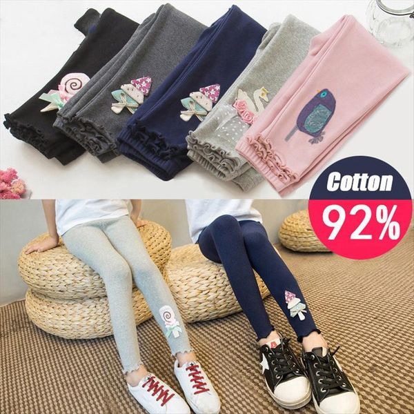 

girls leggings trousers baby pants elastic summer thin childrens modal black multicolor cotton fashion, Blue