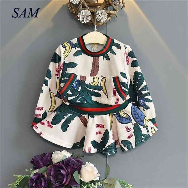 

autumn casual pattern long sleeve flower kids dresses for girls princess fashion children's dress 210331, Red;yellow