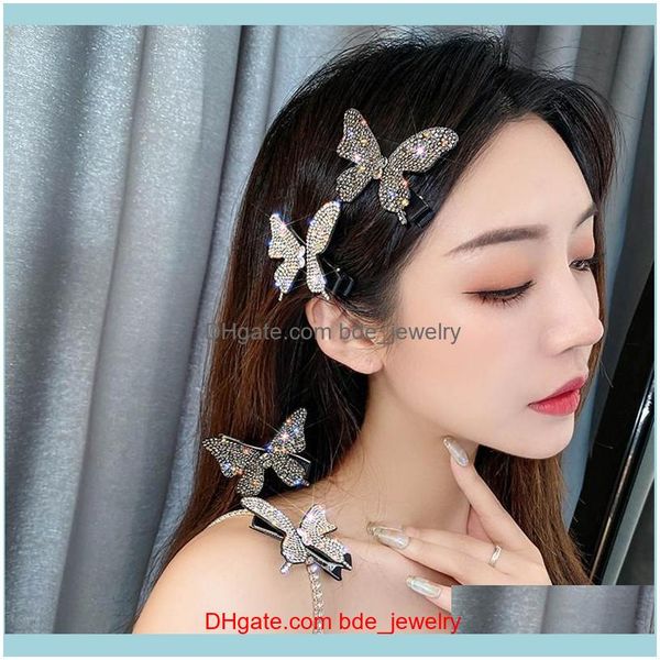 

hair jewelry jewelryhair clips & barrettes korean shiny butterfly hairpins elegant lady full crystal for women fashion summer holiday aessor, Golden;silver