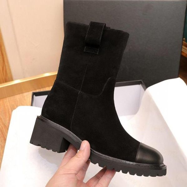

boots olige2021 women's knight fashionable and simple leather combined design, Black