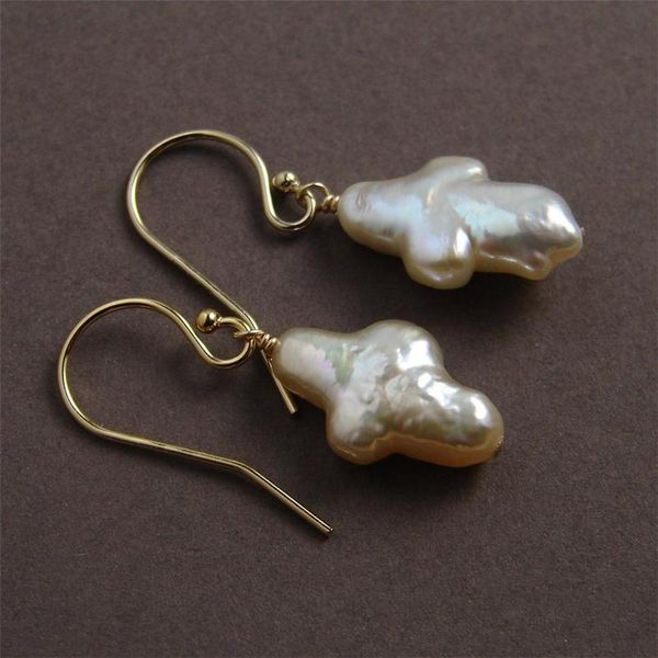 

dangle & chandelier natural baroque pearl earrings 14k gold filled drop handmade fine jewelry boho oorbellen brinco vintage women, Silver