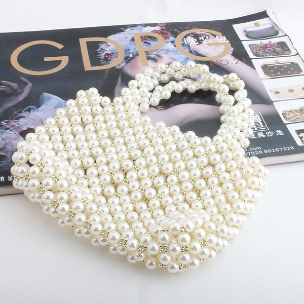 

fashion evening bag pure handmade beaded handbag with one shoulder pearl in 2021