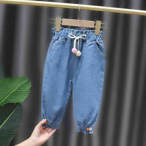 

spring cartoon girls jeans autumn baby leggings children pencil pants kids trousers girl, Blue