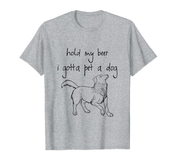 

hold my beer i gotta pet a dog t-shirt, White;black
