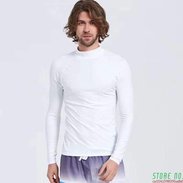 

one-piece suits men with long mouths rash guard swim shirt white rashguard batsuit sun uv protection compression base layer law crew nec
