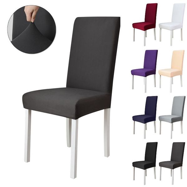 

1/2/4/6pcs solid color chair cover spandex elastic stretch slipcovers banquet home decor dining room seat covers