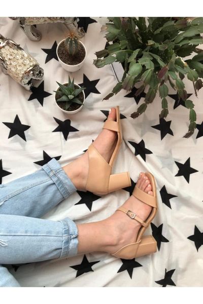 

sandals women's beige single band buckled nude, Black