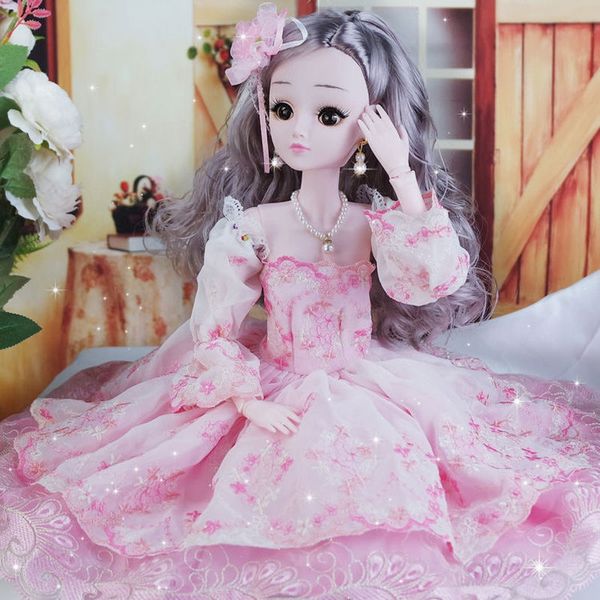 

60cm 1/3 BJD Doll with Princess Clothes Accessories Movable Jointed 1/3 Dolls Wedding Gown Dress Toys for Girls Gift AT33