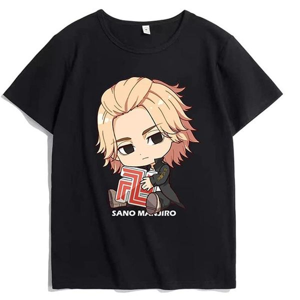 

women's t-shirt summer anime tokyo revengers mikey dragon man/women round neck short sleeve casual streetwear harajuku tee top, White