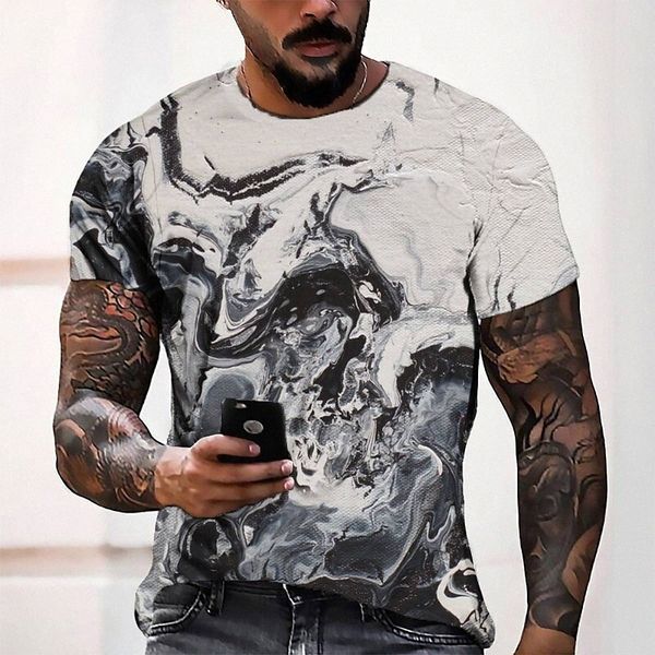

men's tee t shirt 3d print graphic round neck casual daily 3d print short sleeve fashion designer cool comfortable black b4em#, White;black
