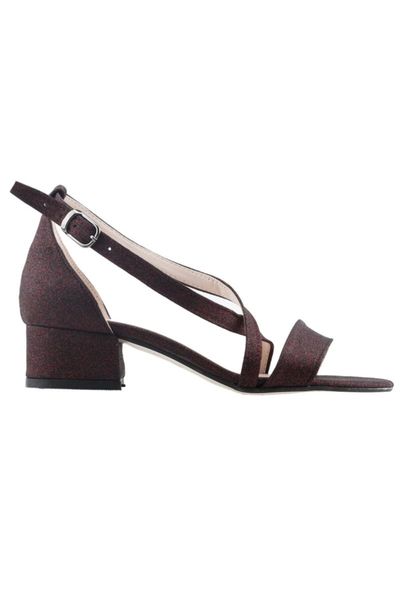 

sandals female maroon daily heel silvery shoes 3 cm 616-1171, Black
