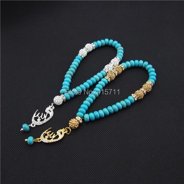 

charm bracelets l150113001 howlite rondelles beads islamic muslim prayer 33beads misbaha sibha, Golden;silver