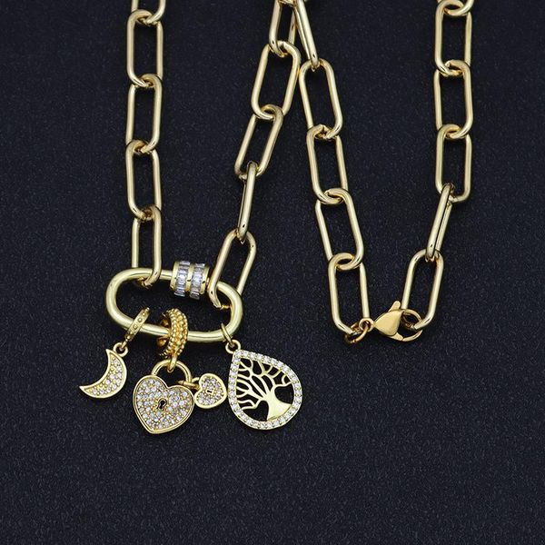 

pendant necklaces gold moon heart tree of love shaped pendants diy necklace for women fashion jewelry choker party gifts collar, Silver